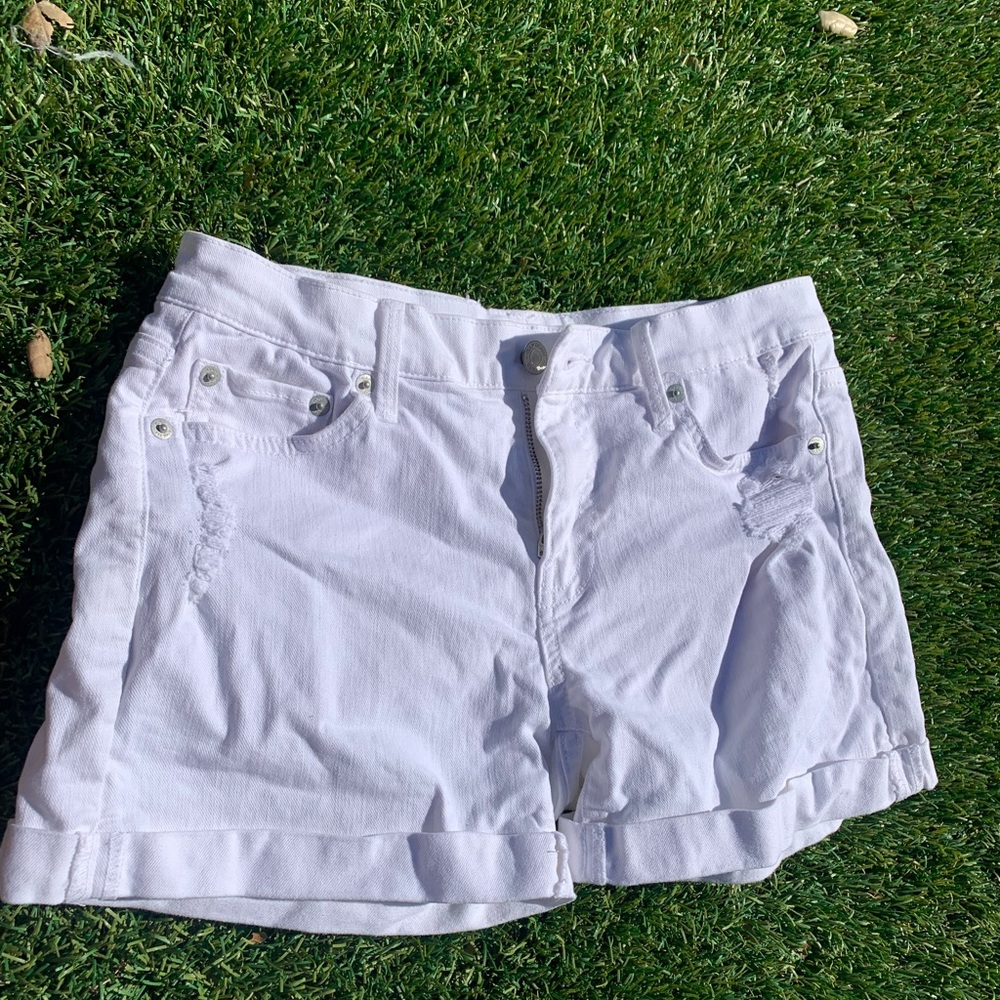 White Jean shorts